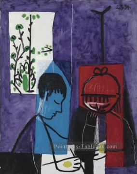  enfants - Enfants dessinant 1954 cubisme Pablo Picasso